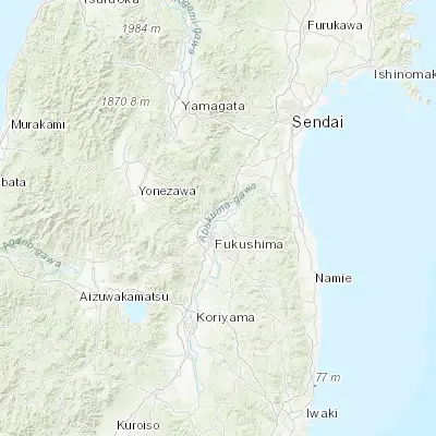 Map showing location of Koori (37.833330, 140.516670)