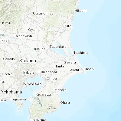 Map showing location of Kōzaki (35.900000, 140.400000)