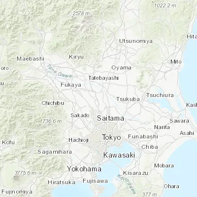 Map showing location of Kukichūō (36.067390, 139.674980)