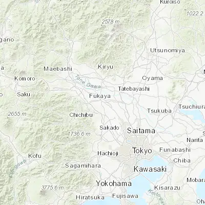 Map showing location of Kumagaya (36.134970, 139.390040)