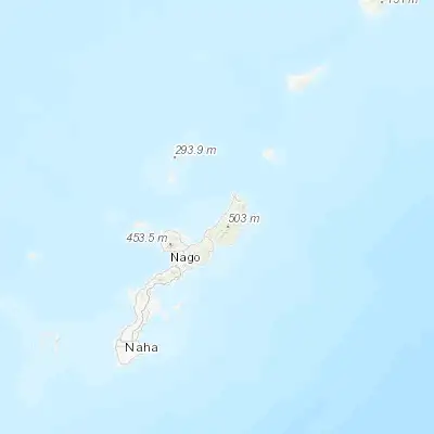 Map showing location of Kunigami (26.758860, 128.163040)