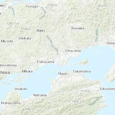 Map showing location of Kurashiki (34.583330, 133.766670)