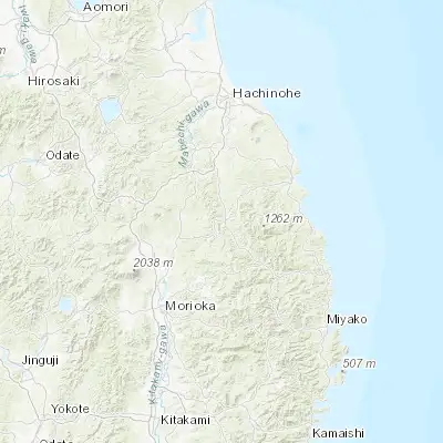 Map showing location of Kuzumaki (40.041190, 141.440410)