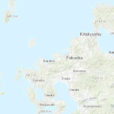Map showing location of Maebaru-chūō (33.559160, 130.201480)