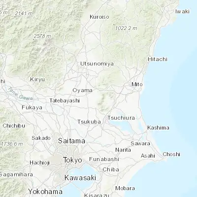 Map showing location of Makabe (36.266670, 140.100000)