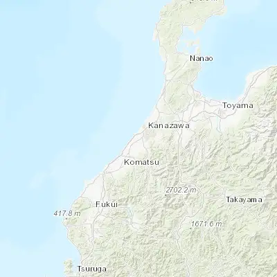 Map showing location of Matsutō (36.516670, 136.566670)