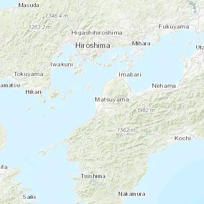 Map showing location of Matsuyama (33.839160, 132.765740)