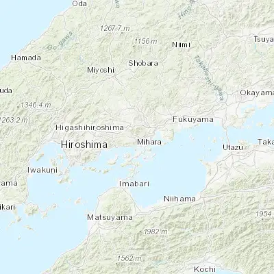 Map showing location of Mihara (34.400000, 133.083330)