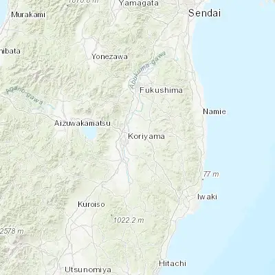 Map showing location of Miharu (37.433330, 140.483330)