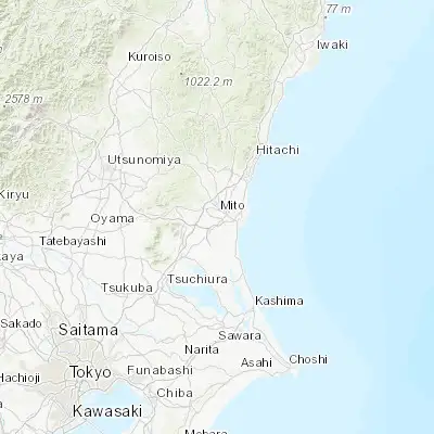Map showing location of Mito (36.350000, 140.450000)