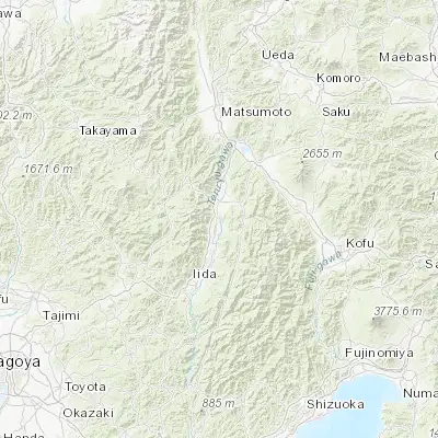 Map showing location of Miyada (35.766670, 137.950000)