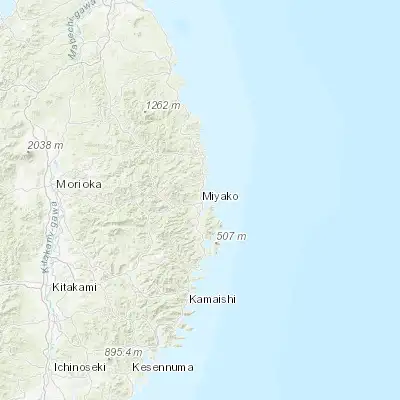 Map showing location of Miyako (39.646910, 141.940570)