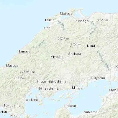 Map showing location of Miyoshi (34.800000, 132.850000)