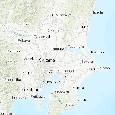 Map showing location of Moriya (35.933330, 140.000000)