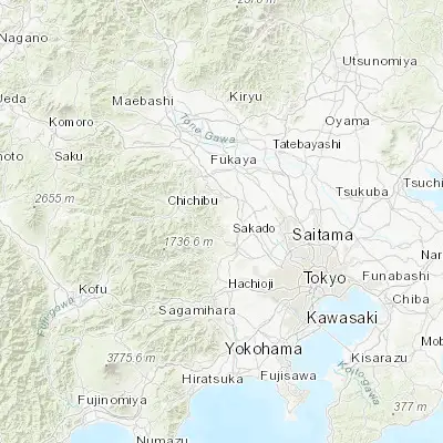 Map showing location of Morohongō (35.935560, 139.304440)