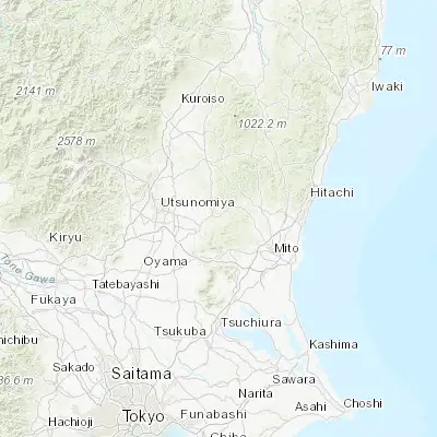 Map showing location of Motegi (36.516670, 140.183330)