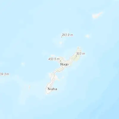 Map showing location of Motobu (26.659010, 127.906670)