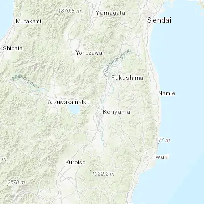 Map showing location of Motomiya (37.513910, 140.400630)