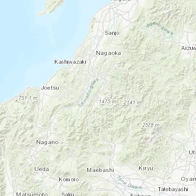 Map showing location of Muikamachi (37.066670, 138.883330)