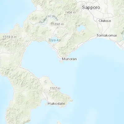 Map showing location of Muroran (42.317220, 140.988060)