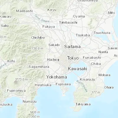 Map showing location of Musashino (35.706110, 139.559440)