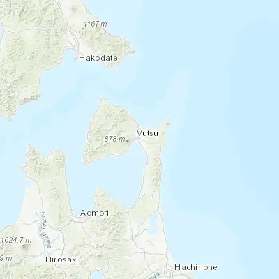 Map showing location of Mutsu (41.289440, 141.216940)