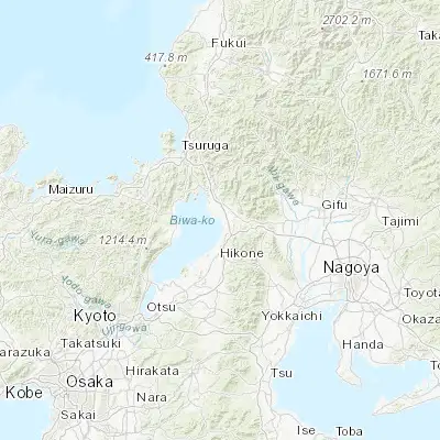 Map showing location of Nagahama (35.383330, 136.266670)