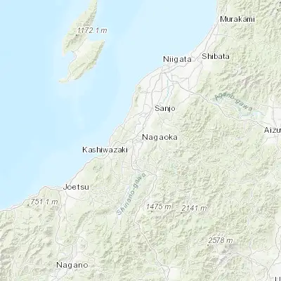 Map showing location of Nagaoka (37.450000, 138.850000)
