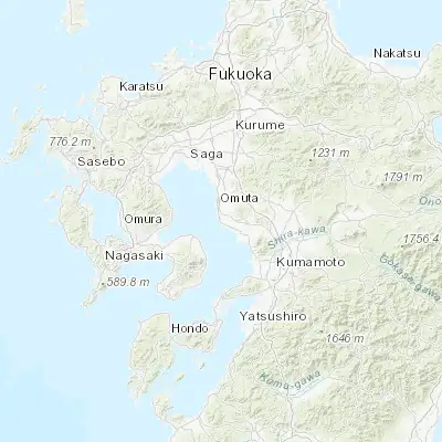 Map showing location of Nagasu (32.932570, 130.442840)