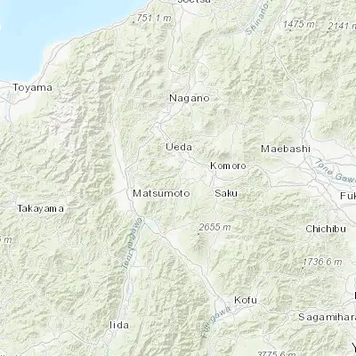 Map showing location of Nagawa (36.283580, 138.247830)