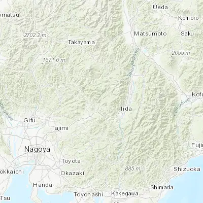 Map showing location of Nagiso (35.608600, 137.610630)