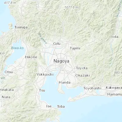 Map showing location of Nagoya (35.181470, 136.906410)