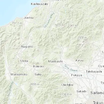 Map showing location of Nakanojōmachi (36.587170, 138.840830)