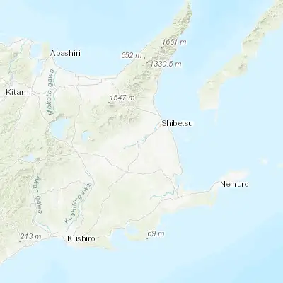 Map showing location of Nakashibetsu (43.548490, 144.971810)