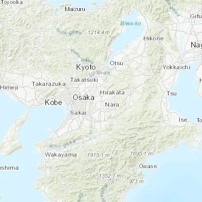 Map showing location of Nara-shi (34.685050, 135.804850)