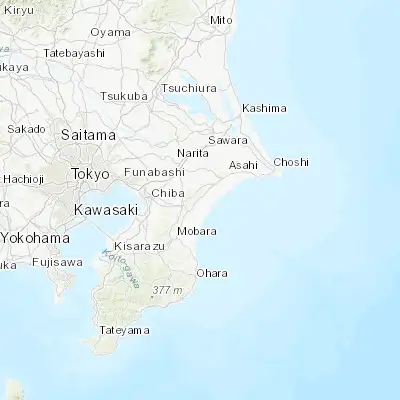 Map showing location of Narutō (35.600000, 140.416670)