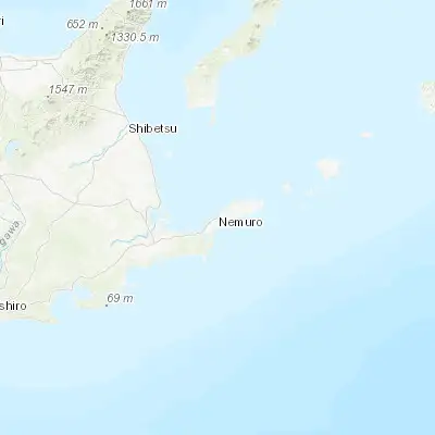 Map showing location of Nemuro (43.323610, 145.575000)