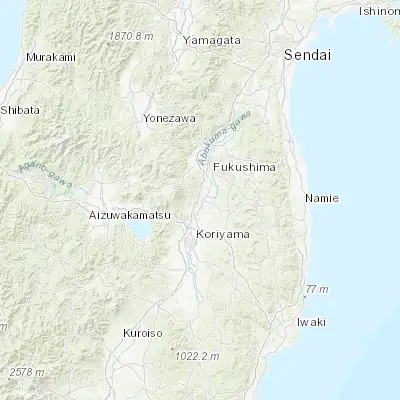 Map showing location of Nihommatsu (37.583330, 140.433330)
