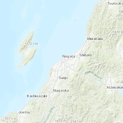 Map showing location of Niigata (37.886370, 139.005890)