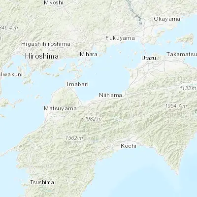 Map showing location of Niihama (33.960470, 133.305220)