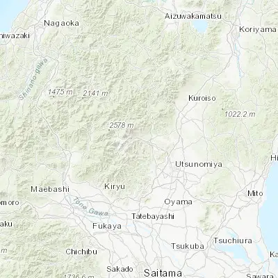 Map showing location of Nikkō (36.750000, 139.616670)