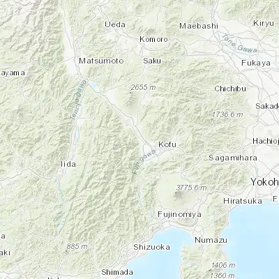 Map showing location of Nirasaki (35.700000, 138.450000)
