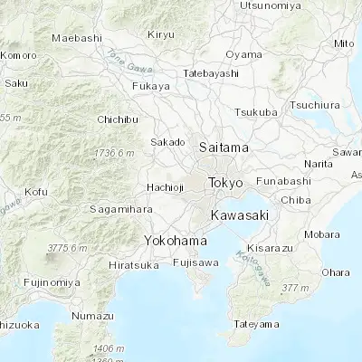 Map showing location of Nishi-Tokyo-shi (35.725260, 139.538300)