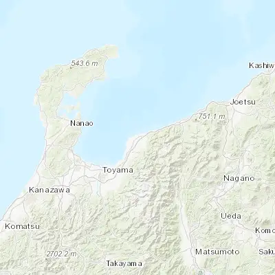 Map showing location of Nyūzen (36.937440, 137.500590)