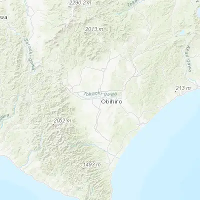 Map showing location of Obihiro (42.917220, 143.204440)