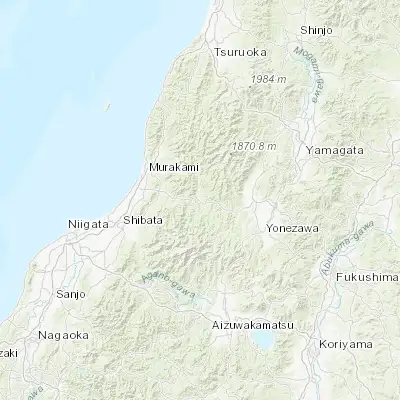Map showing location of Ogunimachi (38.061530, 139.748090)