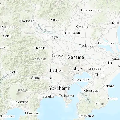 Map showing location of Ōi (35.850910, 139.519980)