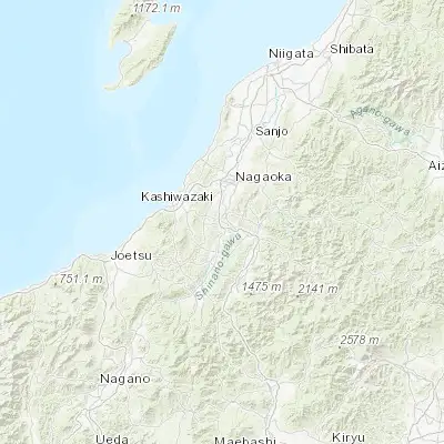 Map showing location of Ojiya (37.300000, 138.800000)