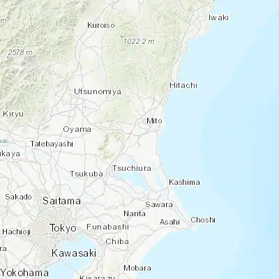 Map showing location of Okunoya (36.283330, 140.416670)