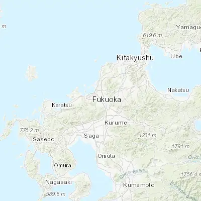 Map showing location of Ōnojō (33.535670, 130.478610)